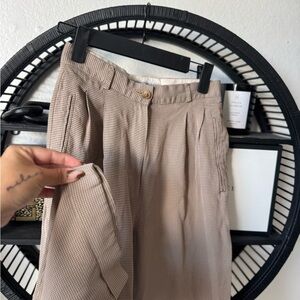 Emporio Armani Tan Checkered Dress Pants